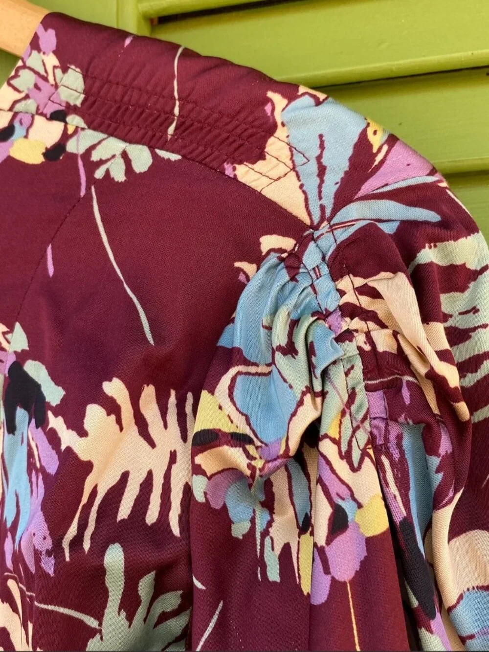 Trashy Diva Stretch Rayon Abstract Floral 1940s Style Dress - Size 10 - Picture 9 of 13